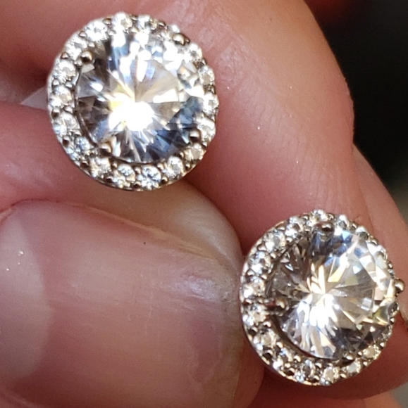 3 Piece Set: Sterling, White Lab Sapphire - Picture 6 of 11